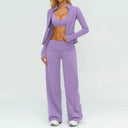 Women Yoga Set Breathable High Waist Leggings 3Pc