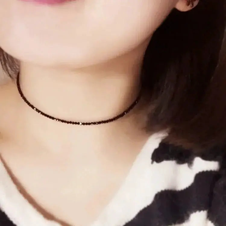 Black Beads Short Necklace For Women Fashion Brand Choker