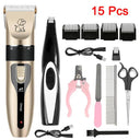 Professional Pet Hair Trimmer Set Low Noise Rechargeable Kit