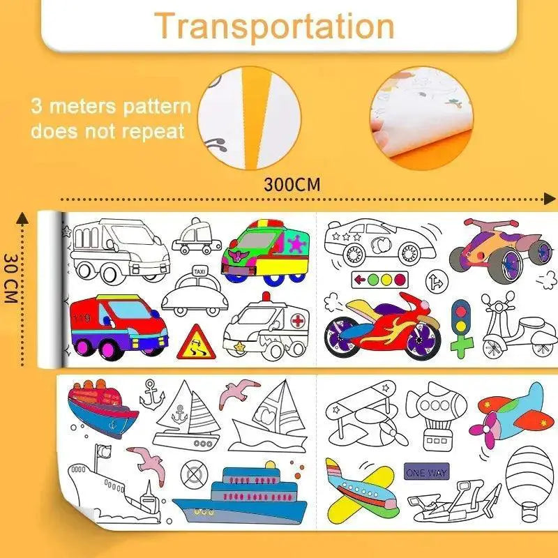 Kids Sticky Drawing Paper Roll For Arts And Crafts Projects