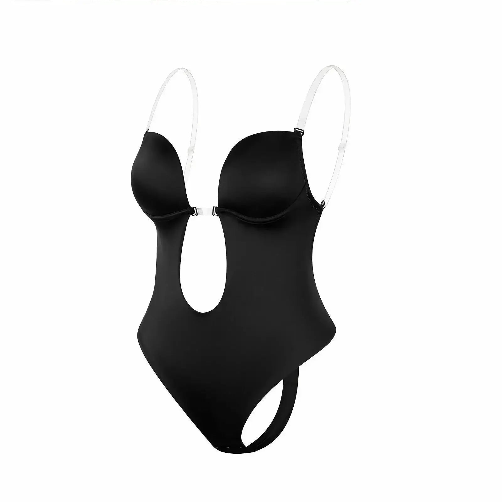 Sexy Women Deep U Plunge Seamless Push Up Bra Bodysuit