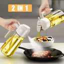 1-2PCS 2in1 Olive Oil Dispenser Bottle 500ml Cooking Tool