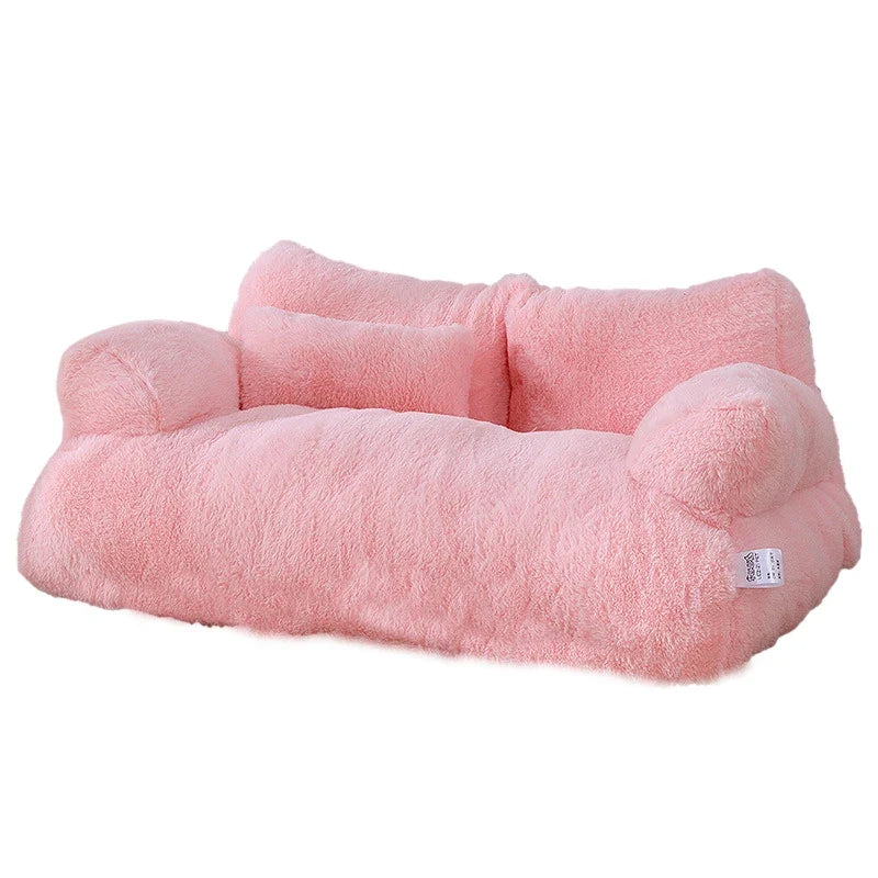 Luxury Cat Bed Soft Washable — Pink; color/style illustration shared across sizes