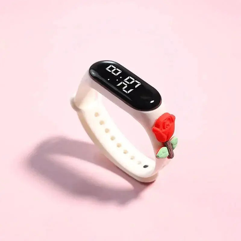 Smart LED Girls Watch Fashionable Waterproof Timepiece