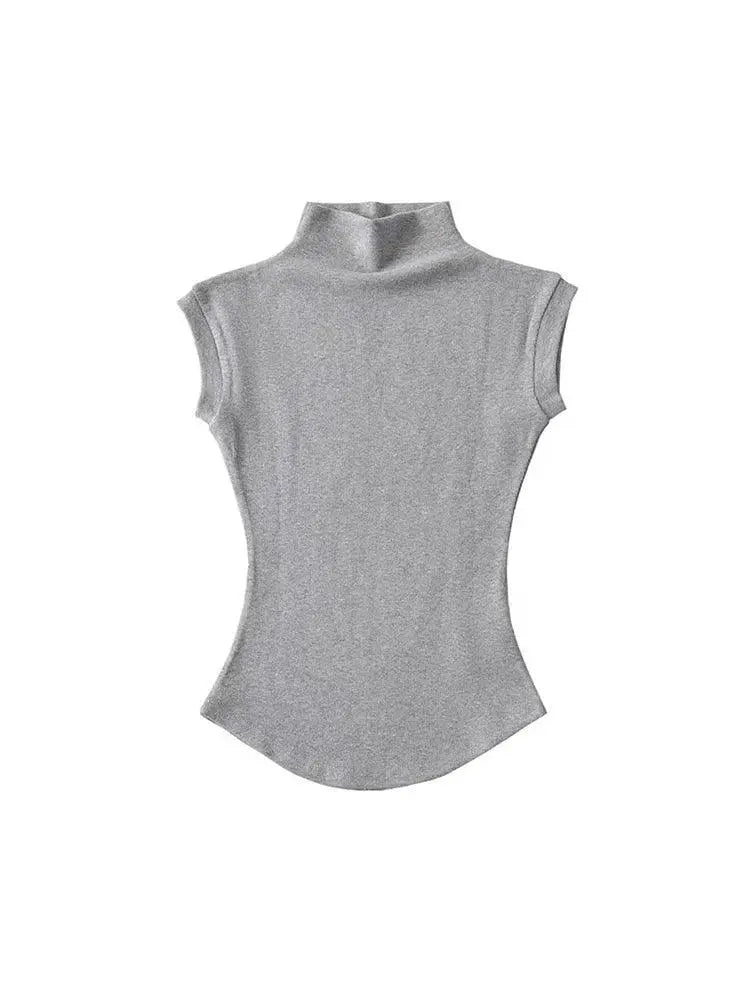 Sleek Sleeveless Turtleneck Top Chic Streetwear Icon