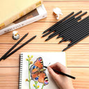 10 Pcs Colored Black Wood Pencils for Sketching and Coloring