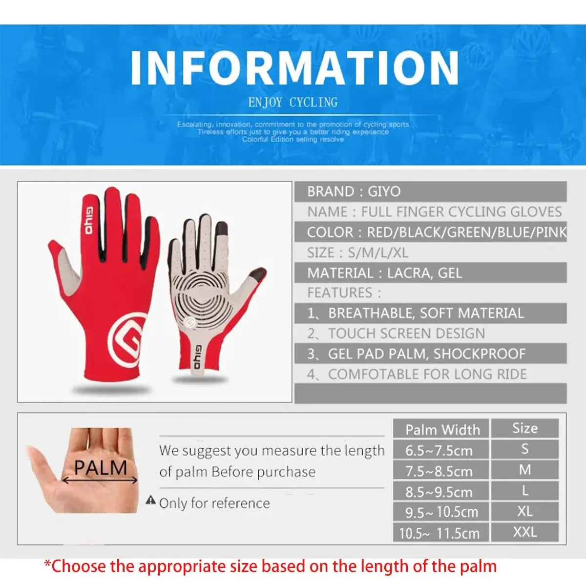 Cycling Gloves Full Finger And Fingerless MTB Summer Glove