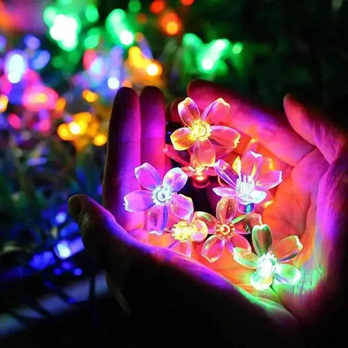 Solar Cherry Blossom String Lights Outdoor Eco Decor