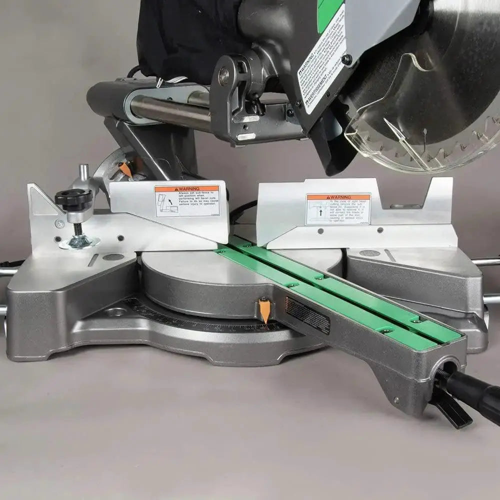 10 Inch Sliding Compound Miter Saw Double Bevel 12 Amp Motor - OurLum.com