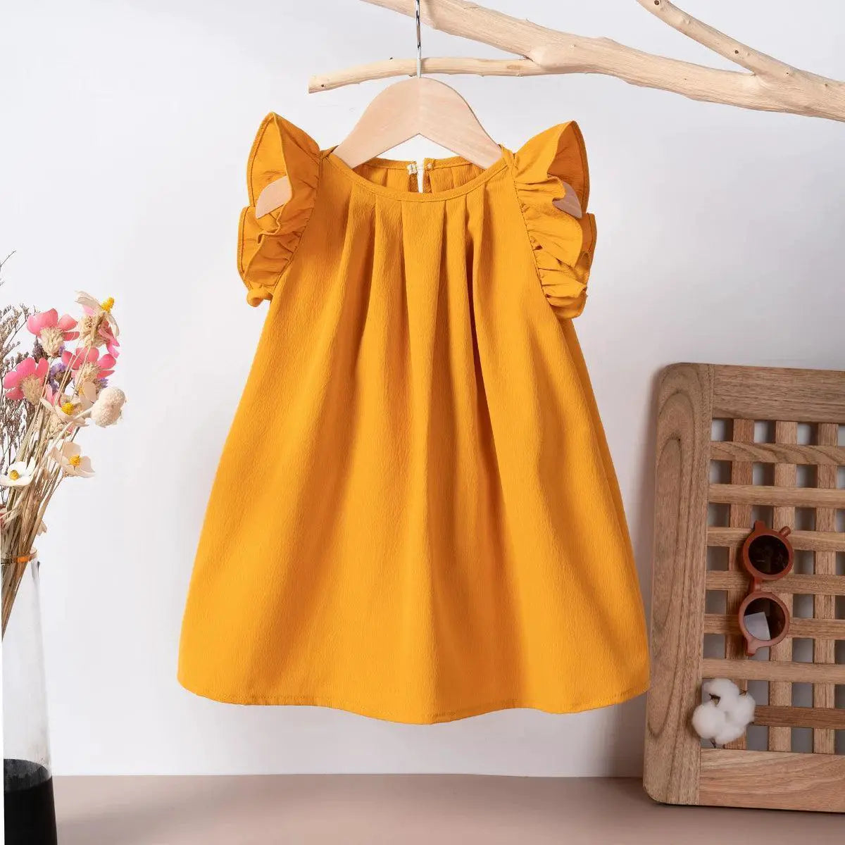 Korean Style Baby Girl Dress With Adorable Flying Sleeves