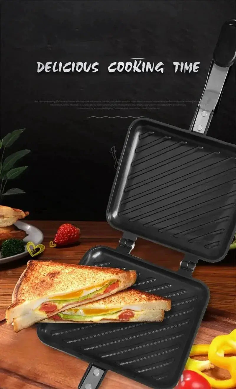 Gas Sandwich Maker And Nonstick Grill Pan For Breakfast