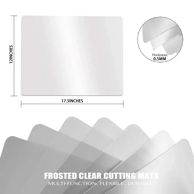 Clear Plastic Cutting Board Mats Set Of 7 17.5x12 Inches