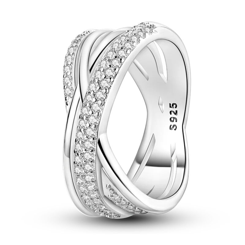 Sterling Silver Ring Sparking Zirconium
