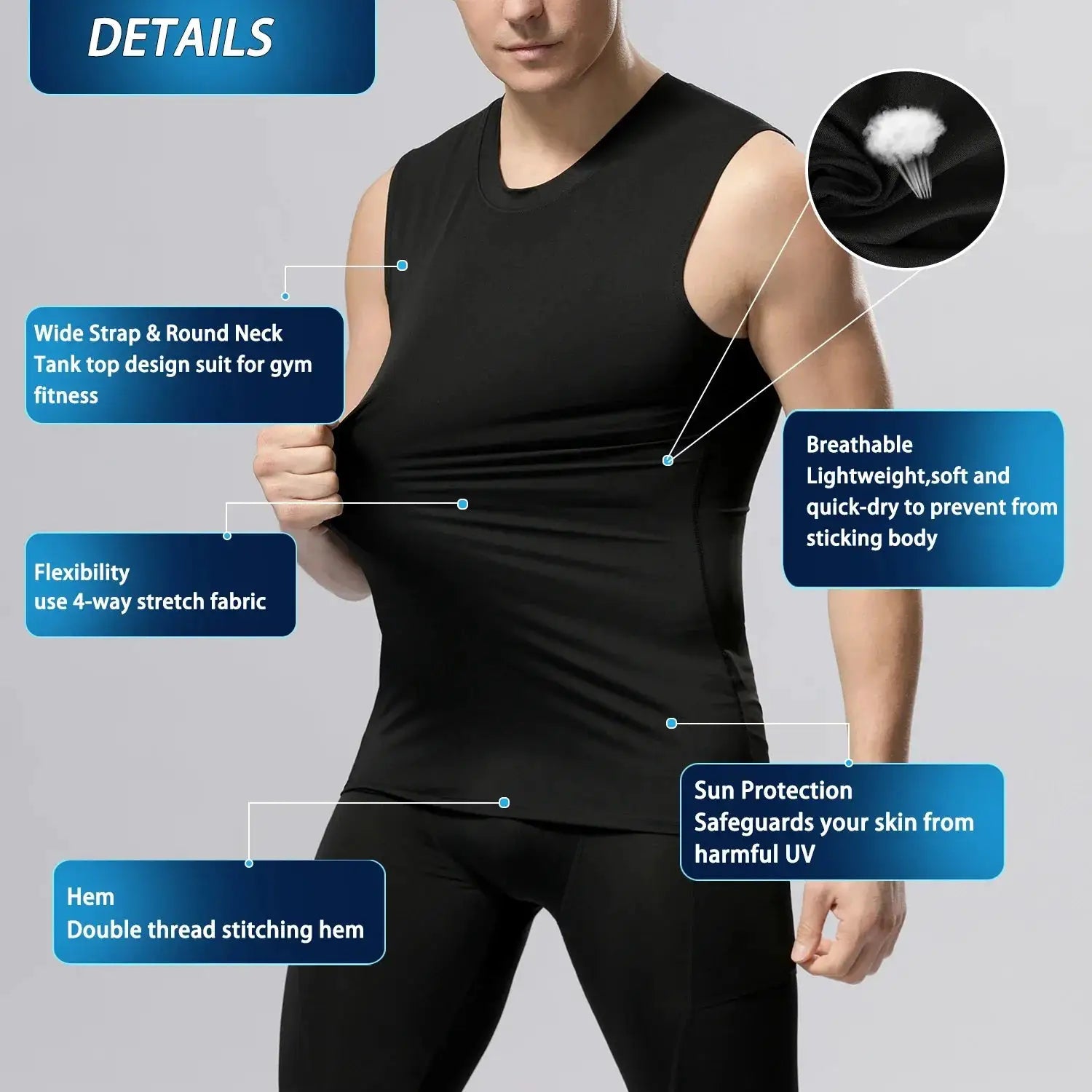 Men Compression Shirts Tank Top Tummy Control Body Shaper