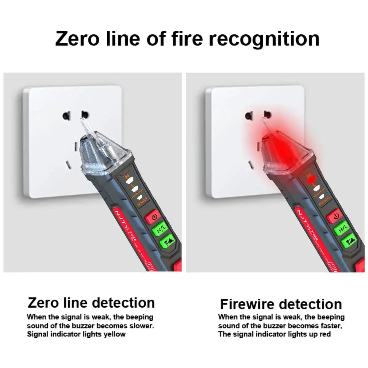 Non-contact Voltage Tester 12-1000V AC /DC Pen Circuit Electric Indicator Wall Tool With Flashlight Buzzer