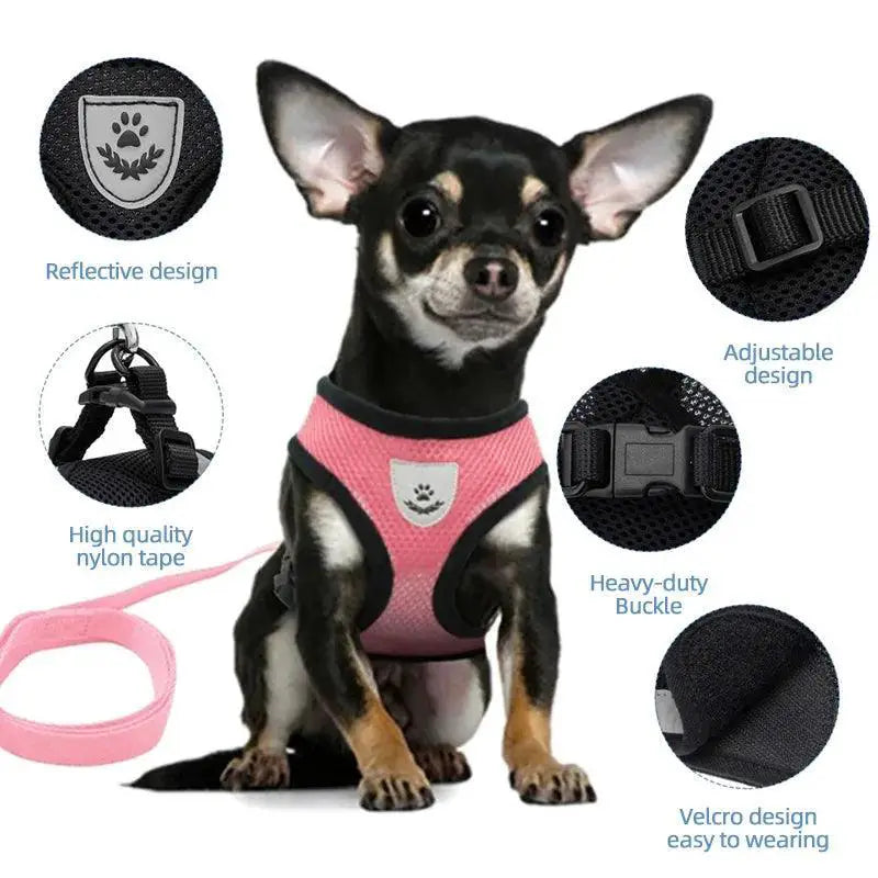 Cat Harness Vest Walking Lead Leash For Small Medium Pets