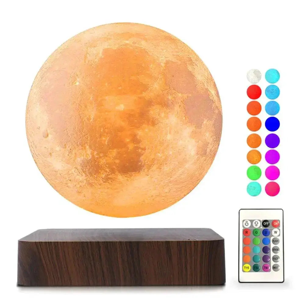 Floating RGB Moon Lamp With Magnetic Levitation LED Glow