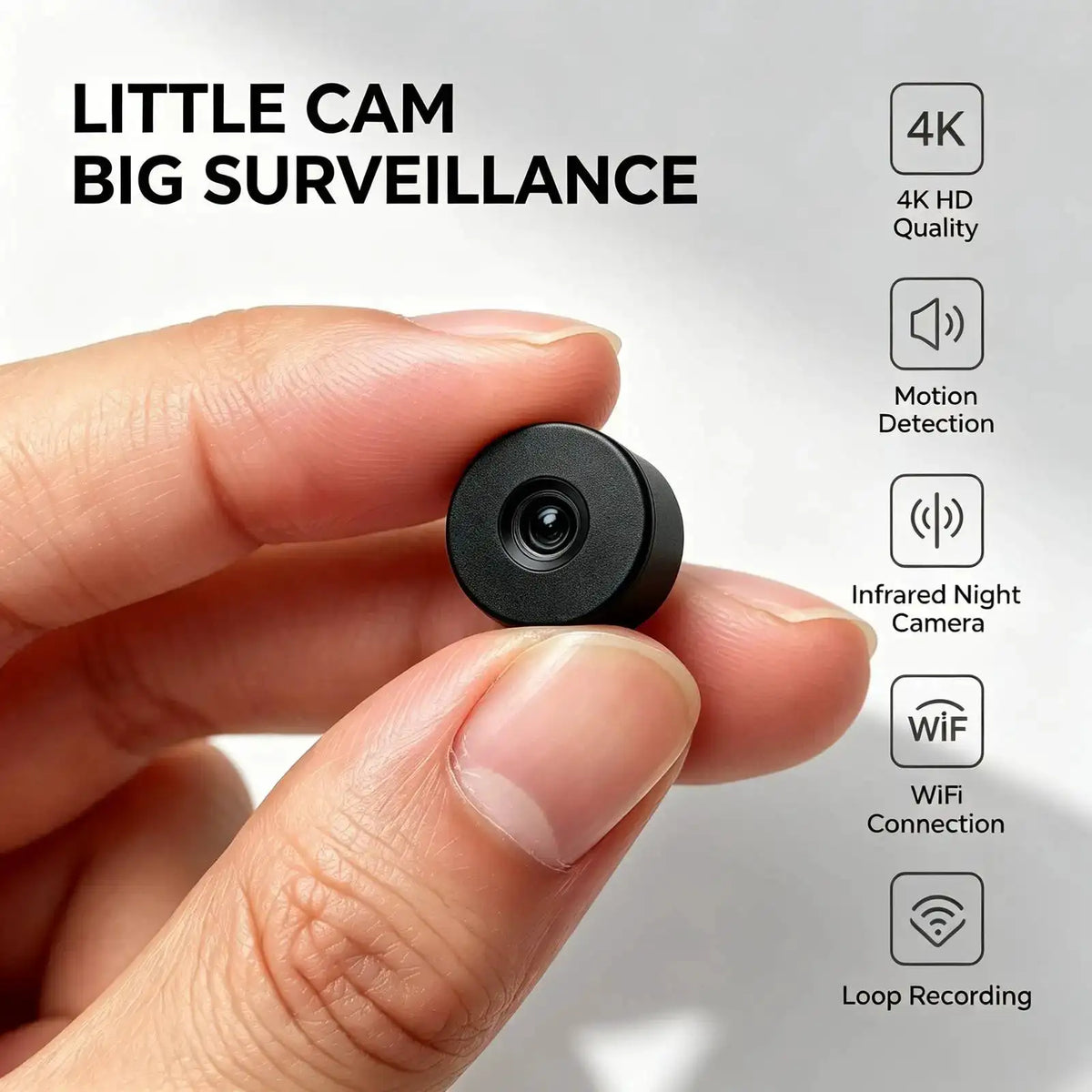 Mini WiFi Security Camera, Ultra HD tiny surveillance R1 4K — product view 1