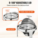 SucceBuy Roll Top Chafing Dish Buffet Set Qt Pack Stainless