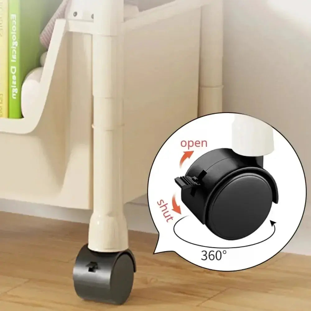 Trolley Bookshelf Portable Kitchen Storage Rack On Wheels - OurLum.com
