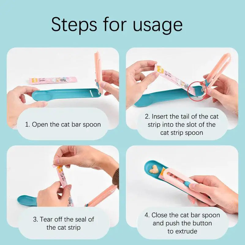 Pet Food Dispenser Spoon for Cats and Dogs Squeezer