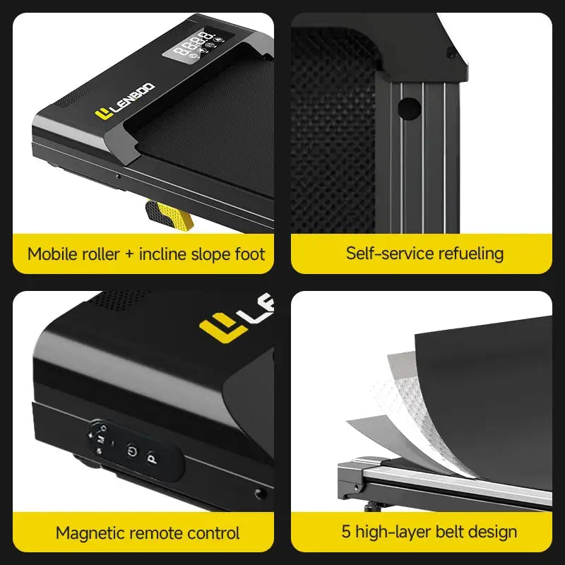 Portable Mini Electric Walking Pad Treadmill with LED Screen Remote Control Manual Incline for Home Office Use Desk Fitness