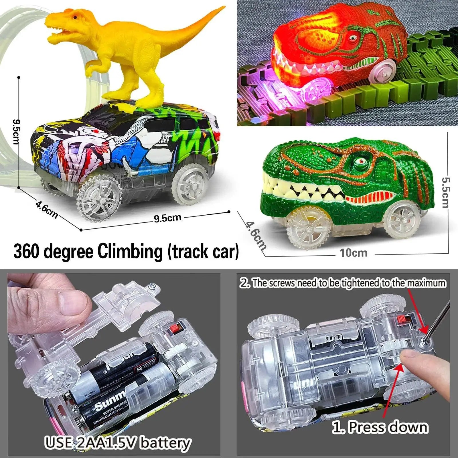 Climbing Dinosaur Track Adventure Playset Flexible Cars