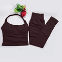 Yoga Set Seamless Backless Halter Top Leggings