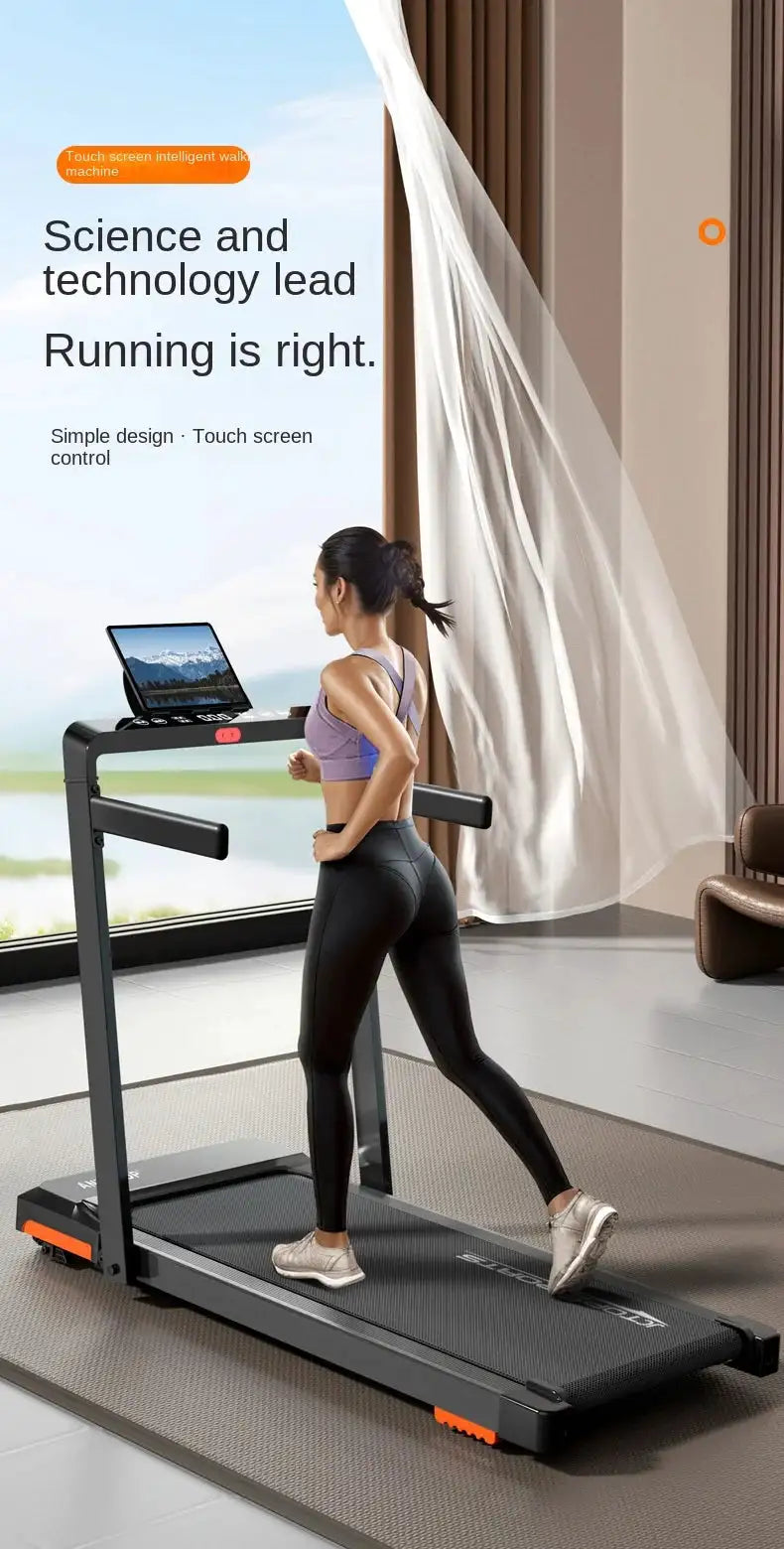Portable Electric Brushless Motor Touch Screen LED Display Treadmill Foldable Gym Equipment Wireless Walking Pad Home Office Use