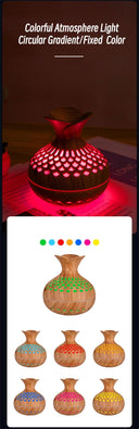 Wood Grain USB Aroma Diffuser Humidifier 300ml LED Lights