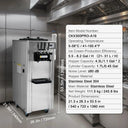 VEVOR Commercial Soft Ice Cream Machine Flavors PreCooling LED