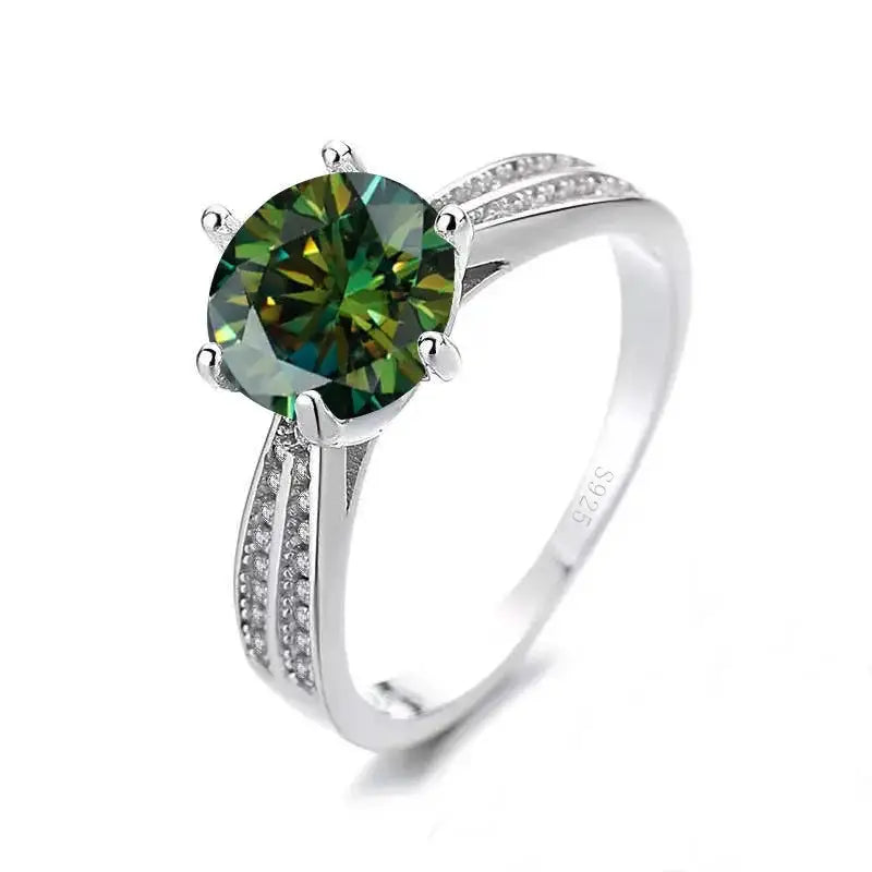1CT D VVS1Classic 925 Sterling Silver Ring Genuine Moissanite with Certificate Exquisite Jewelry for Women Ideal Engagement Ring