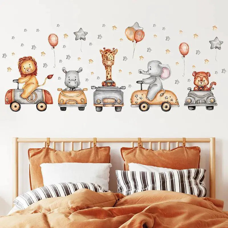 Whimsical Nordic Animals Wall Decals For Kids Room Decor