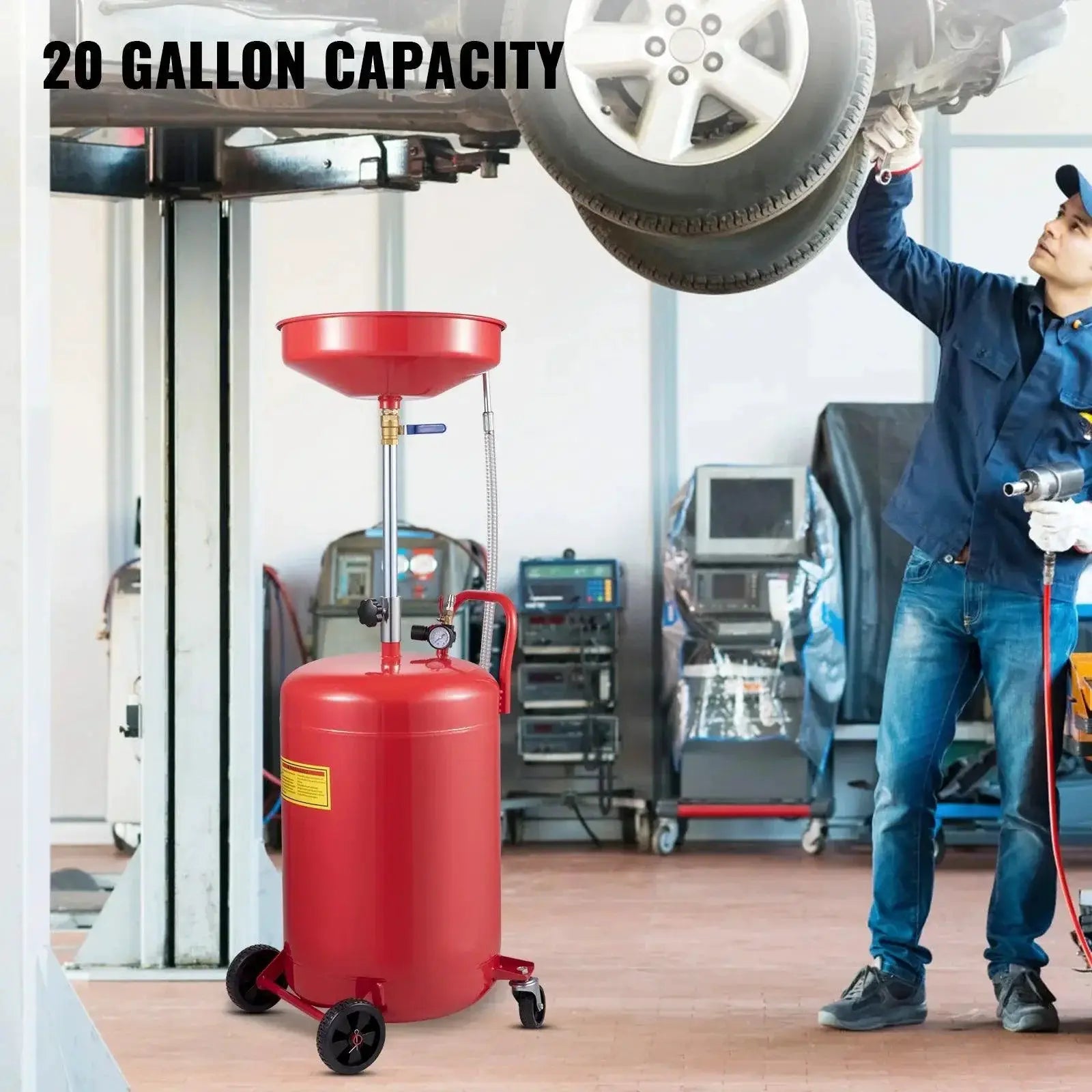 Vevor 20 Gallon Waste Oil Drain Tank Air Operated Drainer