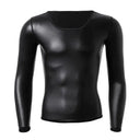 Leather Shirt For Men With Tummy Shaper