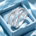Elegant Sterling Silver Silver Moissanite Gift Ring
