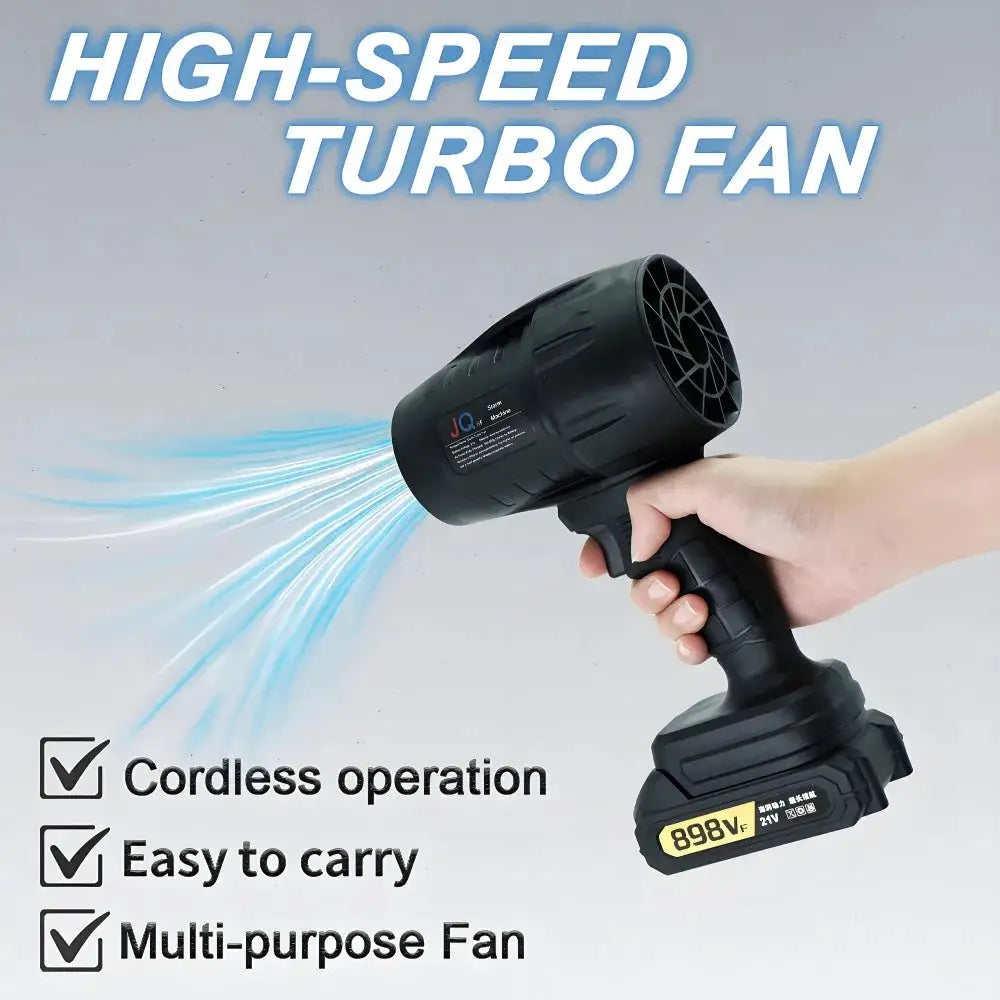 Powerful Air Blower Turbo Fan with Thrust 550g to Cleaning Fallen Leaves, Snow and Sand with 21V Makita-Style Battery