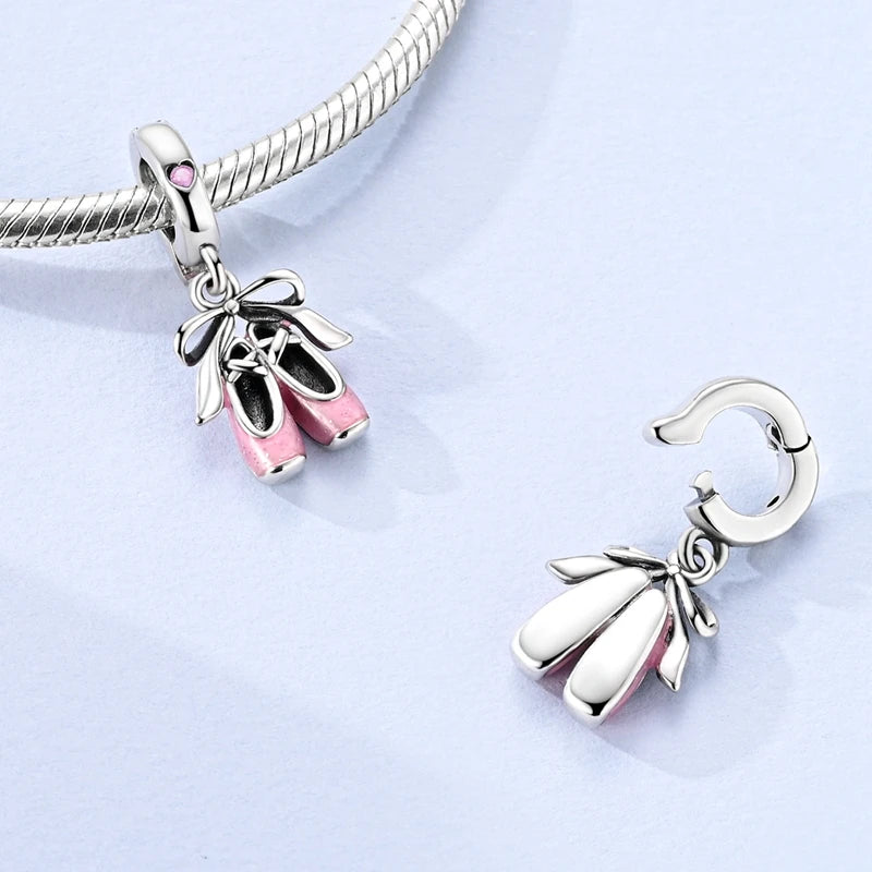 Pink Dance Shoes Charm Bead