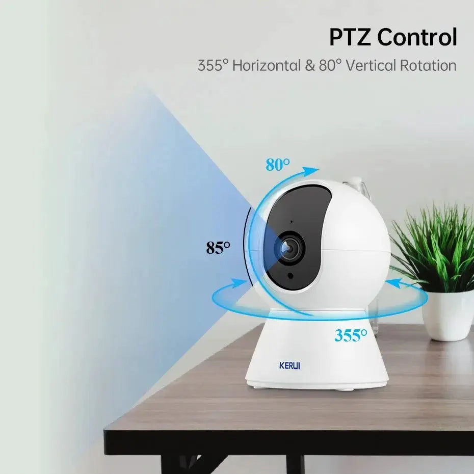 Kerui 5MP Tuya Smart Mini WiFi IP Camera Indoor Security - AI Humanoid Detection - stepyours.com