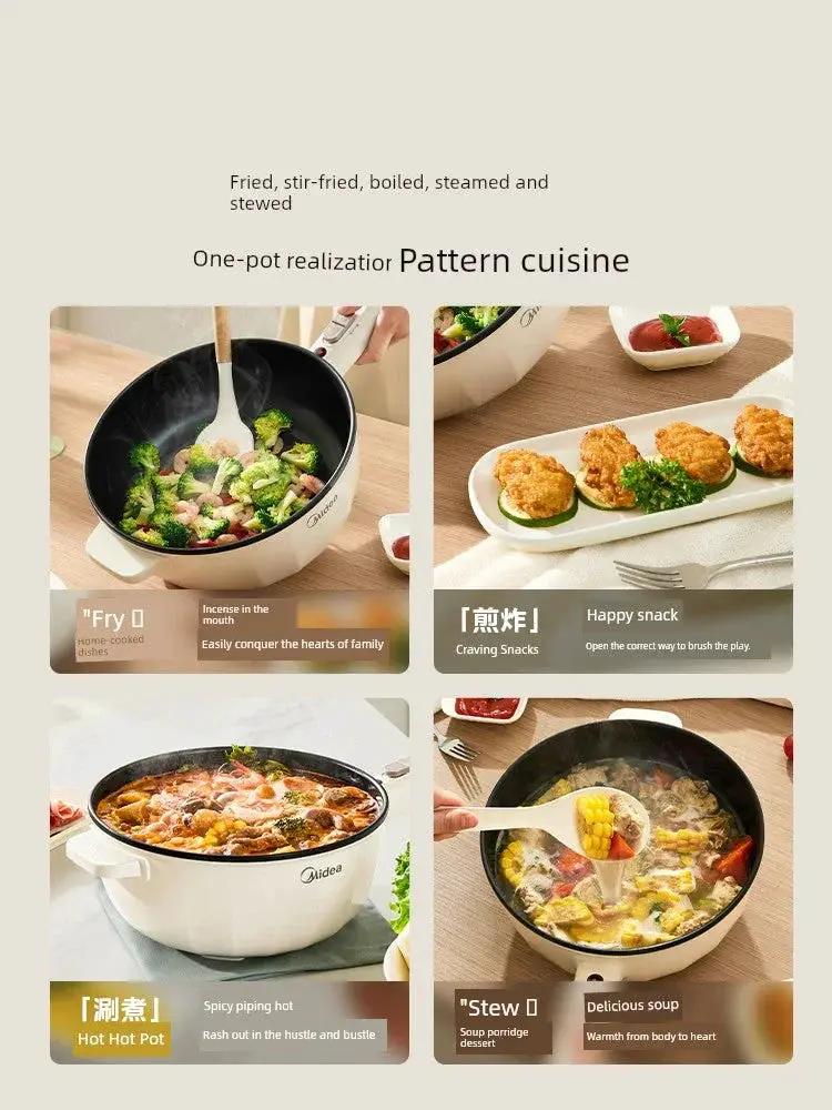 Electric Frying Pan Integrated Non-Stick Multi-Cooker 2L - OurLum.com