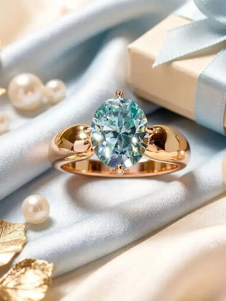 Exquisite Blue Moissanite Ring — product image 7