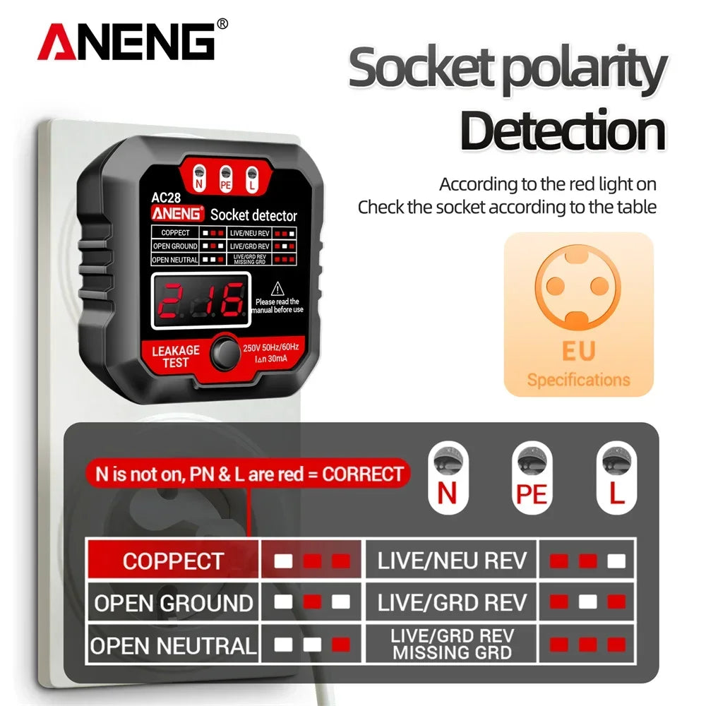 Aneng Digital Socket Power Tester