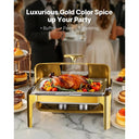 SucceBuy Roll Top Chafing Dish Buffet Set Stainless Steel Chafer
