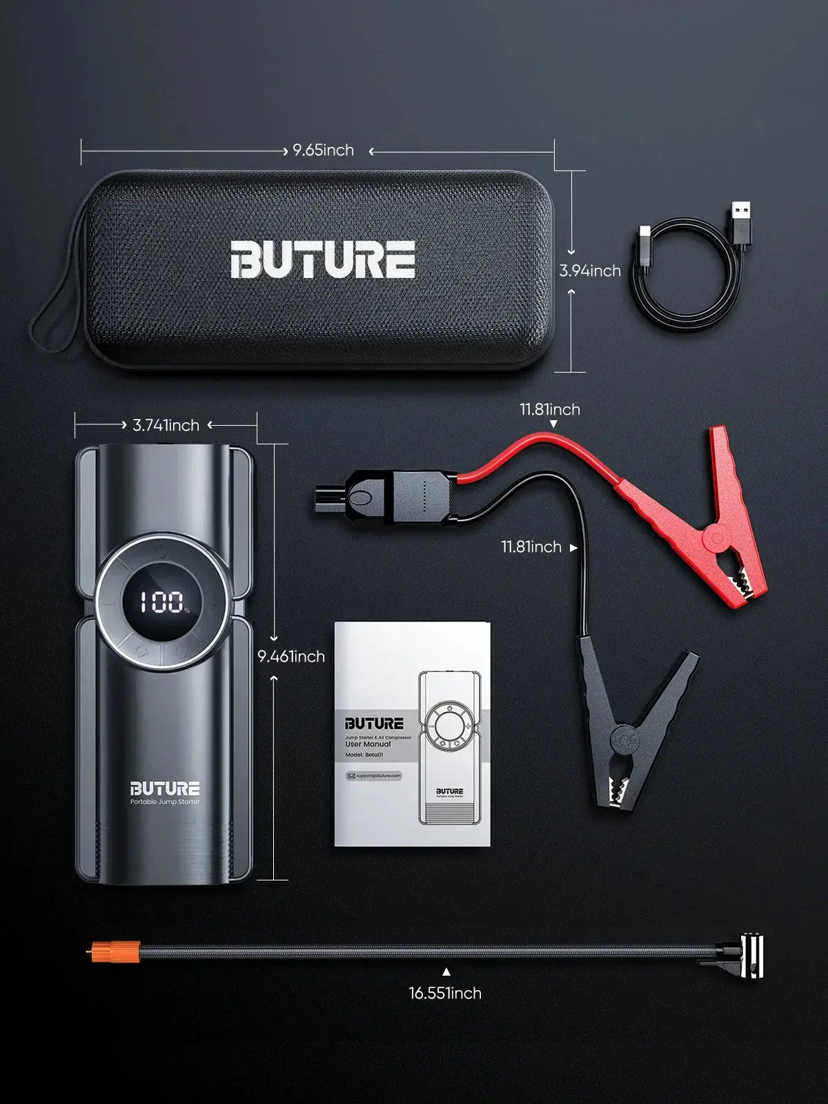 Buture Bate1 4In1 2500A Jump Starter Power Bank Ultra - OurLum.com