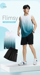 Fitness Clothes Men's Ice Silk Quick-Dry Vest Set T-Shirt