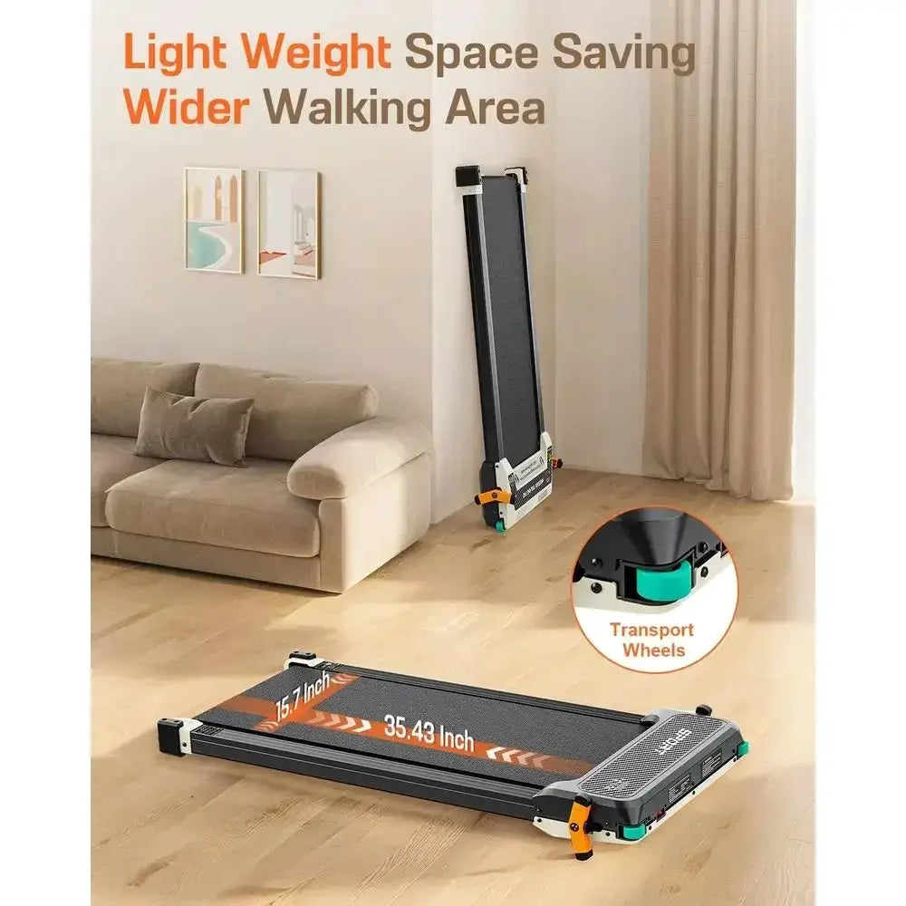 Incline Dual-Sided Walking Pad with Foot Massage, 180° Reversibility for Desk or Home Use