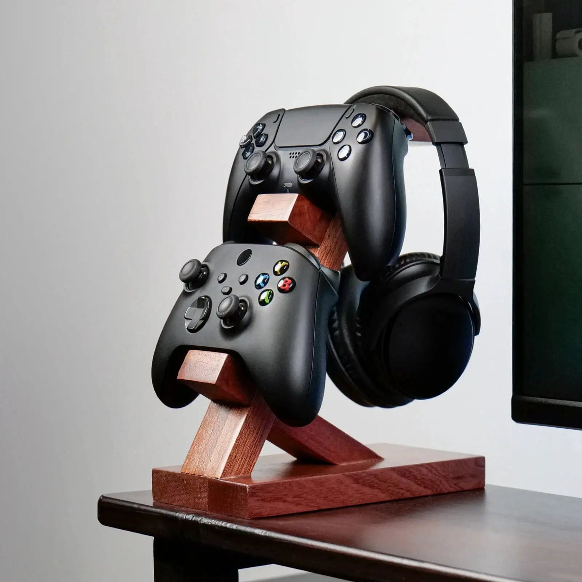 Wood Headset Stand - Saves Desk Space — product view 4