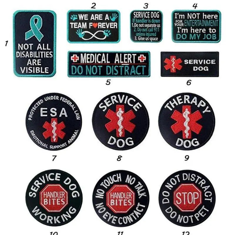 Pet Service Dog Training Security Patch Set Eco Friendly