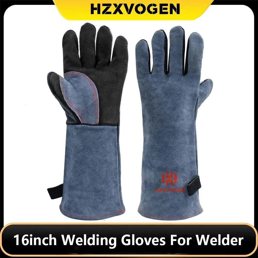Long-Cuff Leather Welding Work Gloves — product view 1