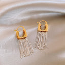 Geometric Fringe Drop Pendant Earrings For Women Copper Alloy Fashion Jewelry
